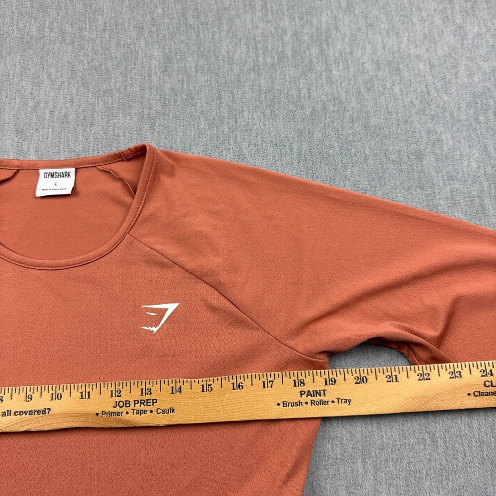 Gymshark Crop Top Womens‎ Large Orange Training Long Sleeve Workout Gym Athletic - Picture 5 of 9